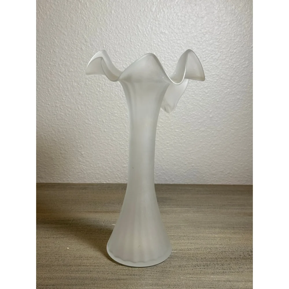 vintage frosted satin glass 